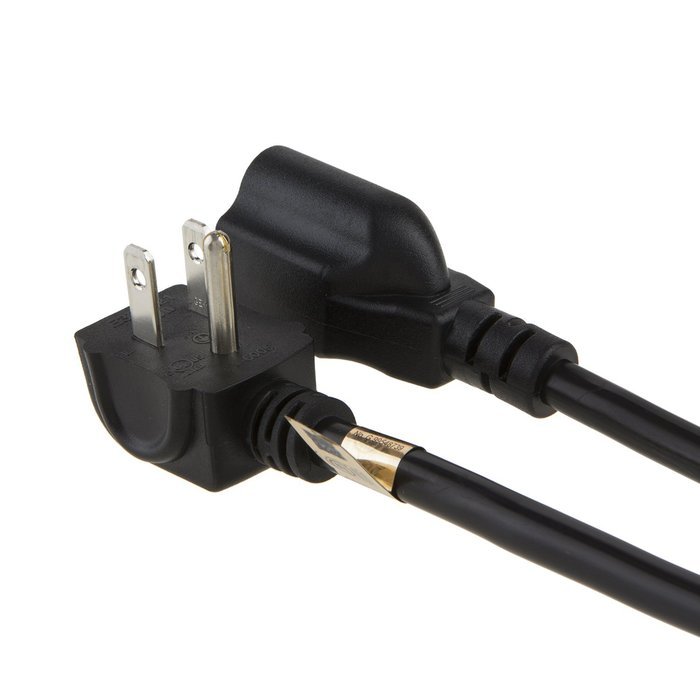 CableCreation [10-PACK] 1 Foot 16 AWG Angle Power Extension Cable Cord For NEMA 5-15R to NEMA 5-15P, 0.3M / Black N5