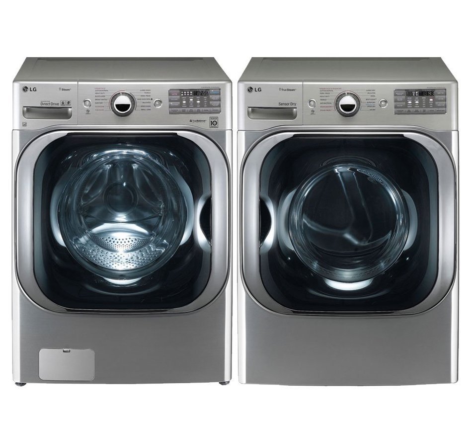 LG Graphite Steel Front Load Laundry Pair with WM8000HVA 29" Washer and DLEX8000V 29" Electric Dryer