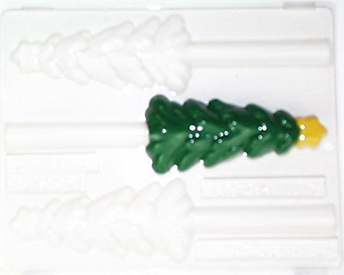 Elongated Christmas tree w/ star on top Pretzel Rod C132 Christmas Chocolate Candy Mold
