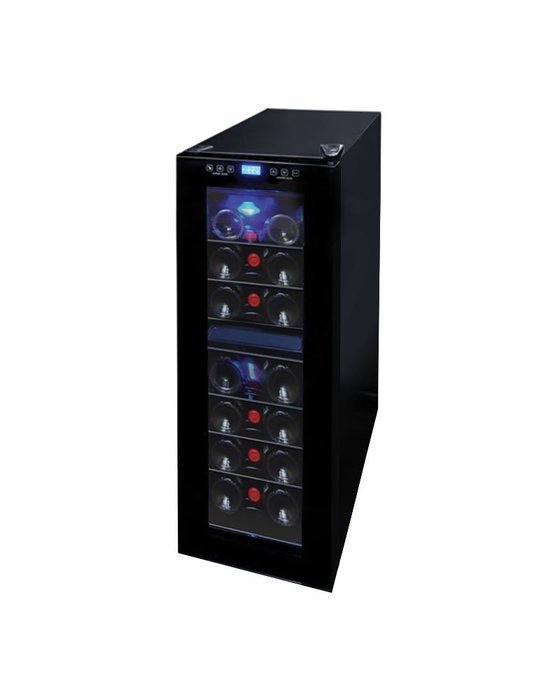 Vinotemp 21-Bottle Dual-Zone Touch Screen Wine Cooler, Black N4