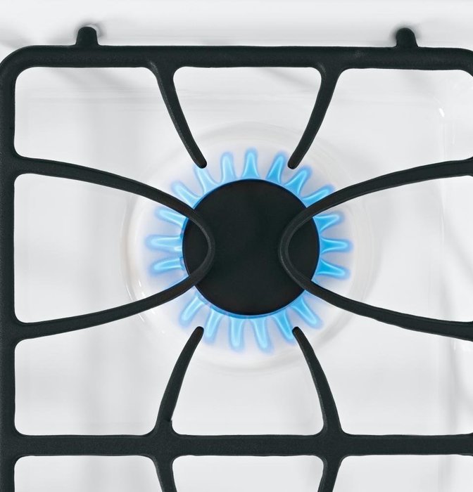 JGP329DETWW 30" Wide 4 Sealed Burner Gas Cooktop, Matte Grates, Dishwasher-Safe Grates and Knobs, Continuous Grates...