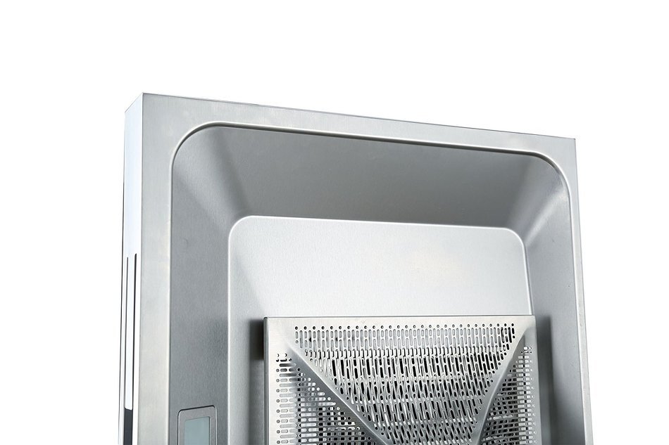 CYBER Modern Rectangle Wall Mount Seamless Range Hood 36" Steel Black Touch Panel 700CFM
