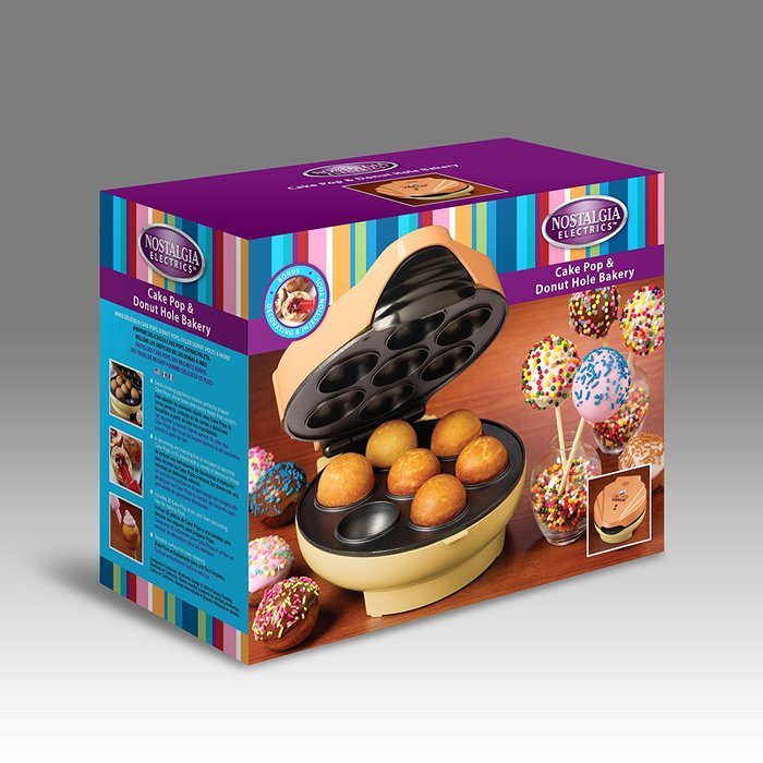 Nostalgia JFD100 Cake Pop & Donut Hole Bakery with 25 Bamboo Sticks N2
