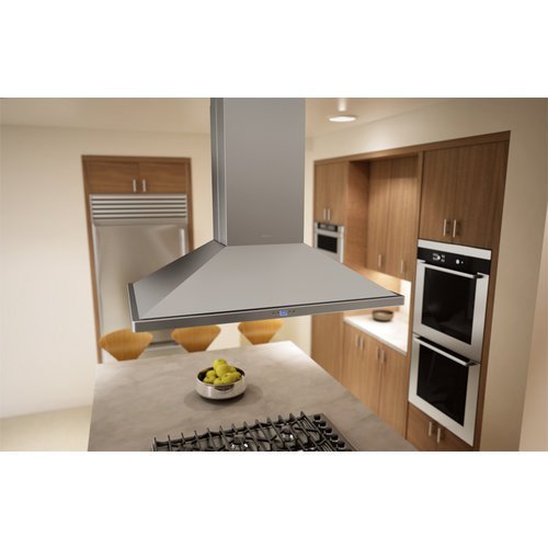 Zephyr ZNA-E42CS 715 CFM 42 Inch Wide Europa Island Range Hood with LED Lighting, Stainless Steel
