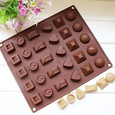 Y&XL&H Square Soft Silicone Heart Round Chocolate Mold Ice Cube Tray Jelly Candy Mould N3