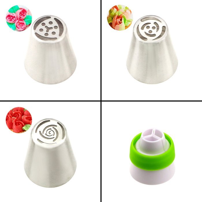 Fixget 8 Pcs Cake Tips with Bonus 10 Pcs Disposable Pastry Bags & 1 Coupler, DIY Pastry Icing Cake Decorating... N2