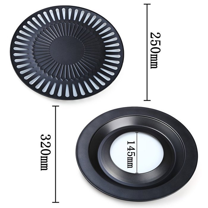 Superb good Black New Healthy Cooking Tool Barbecue Tray Korean Style Non-Stick Surface Cast Season Iron Griddle... N3