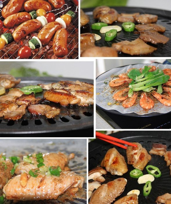 Superb good Black New Healthy Cooking Tool Barbecue Tray Korean Style Non-Stick Surface Cast Season Iron Griddle... N4