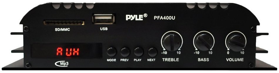 Pyle PFA400U 100-Watt Class-T Hi-Fi Audio Amplifier with USB SD Reader and AC Adapter N2