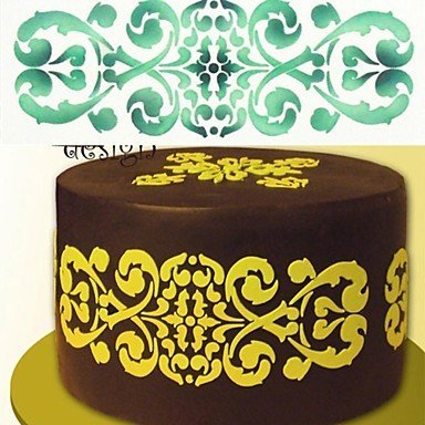 Sher FOUR-C Flower Stencil for Cake Decorating Side Decor Color White N2