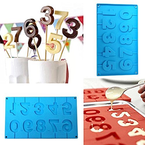 COOKO Number 0~9 Shape Silicone Lollipop Mold for Making Homemade ...