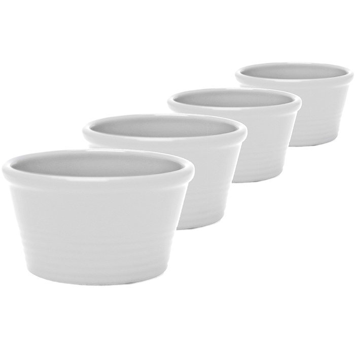 Chantal Glossy White Ceramic Stackable Ramekin, Set of 4