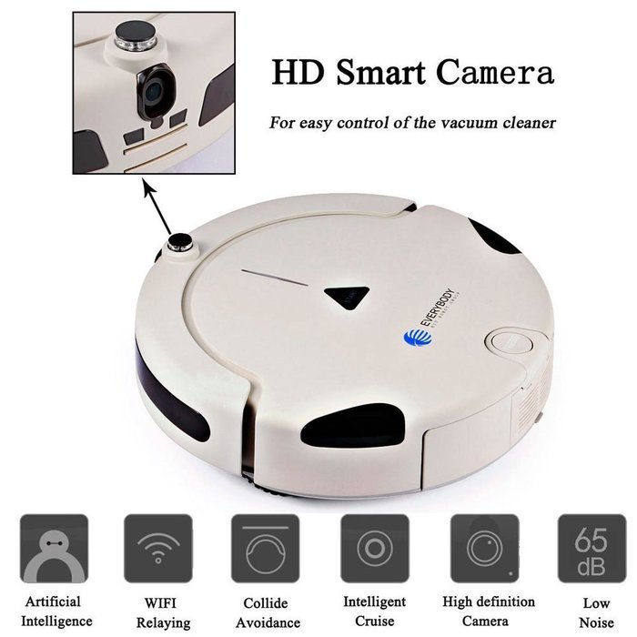 EVERYBODY X1 Household Robotic Vacuum Cleaner with Mobile App and Camera Remote Control and Wi-Fi Enabled and... N2