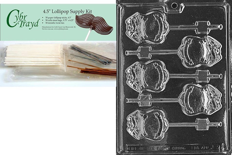 Cybrtrayd J031 Police Badge Lolly Chocolate Candy Mold with Exclusive Cybrtrayd Copyrighted Chocolate Molding... N2