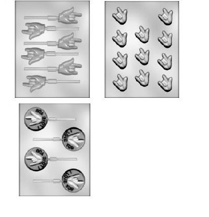 3 Pack Sign Language, I Love You Chocolate Mold Combo
