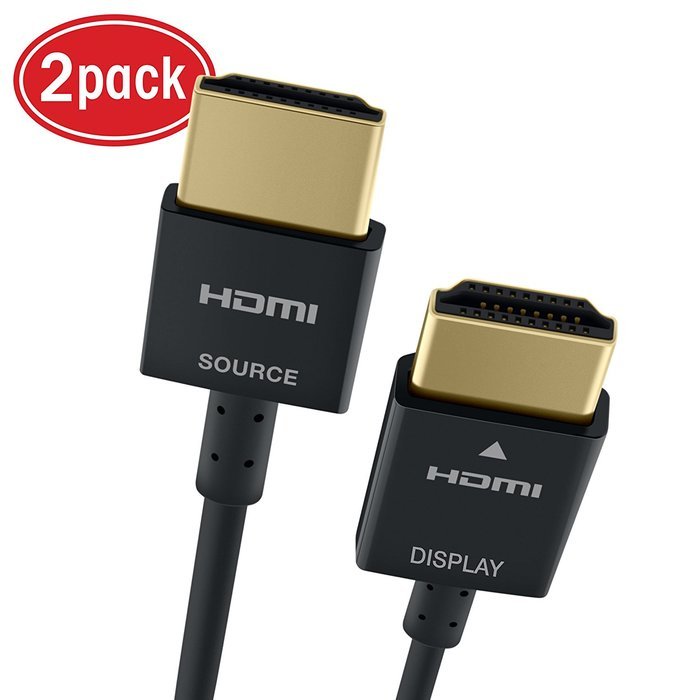 GearIT 18Gbps RedMere Ultra High Speed 15 Feet (4.5 Meters) 36Awg Thin HDMI 2.0 Cable - Black N9