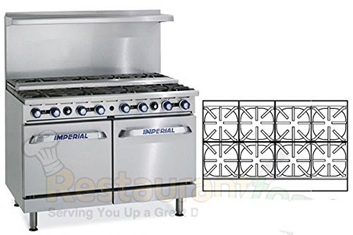 Imperial Commercial Restaurant Range 48" 8 Step Up Burners 2 Standard Oven Propane Ir-8-Su