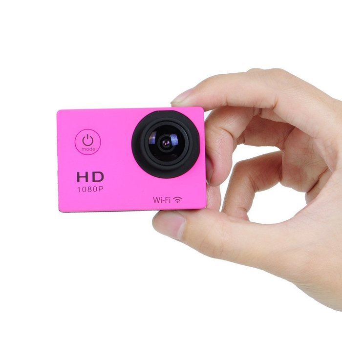 Wifi 1080P Full HD 30M Waterproof Sports Action Camera Bicycle Helmet Car Pink