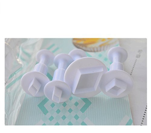 Anyana 4pcs set Diamond Plastic Plunger And Cookie Cutter Cake Mould Tool Kitchen Tool Sugar Paste Baking Mould... N2