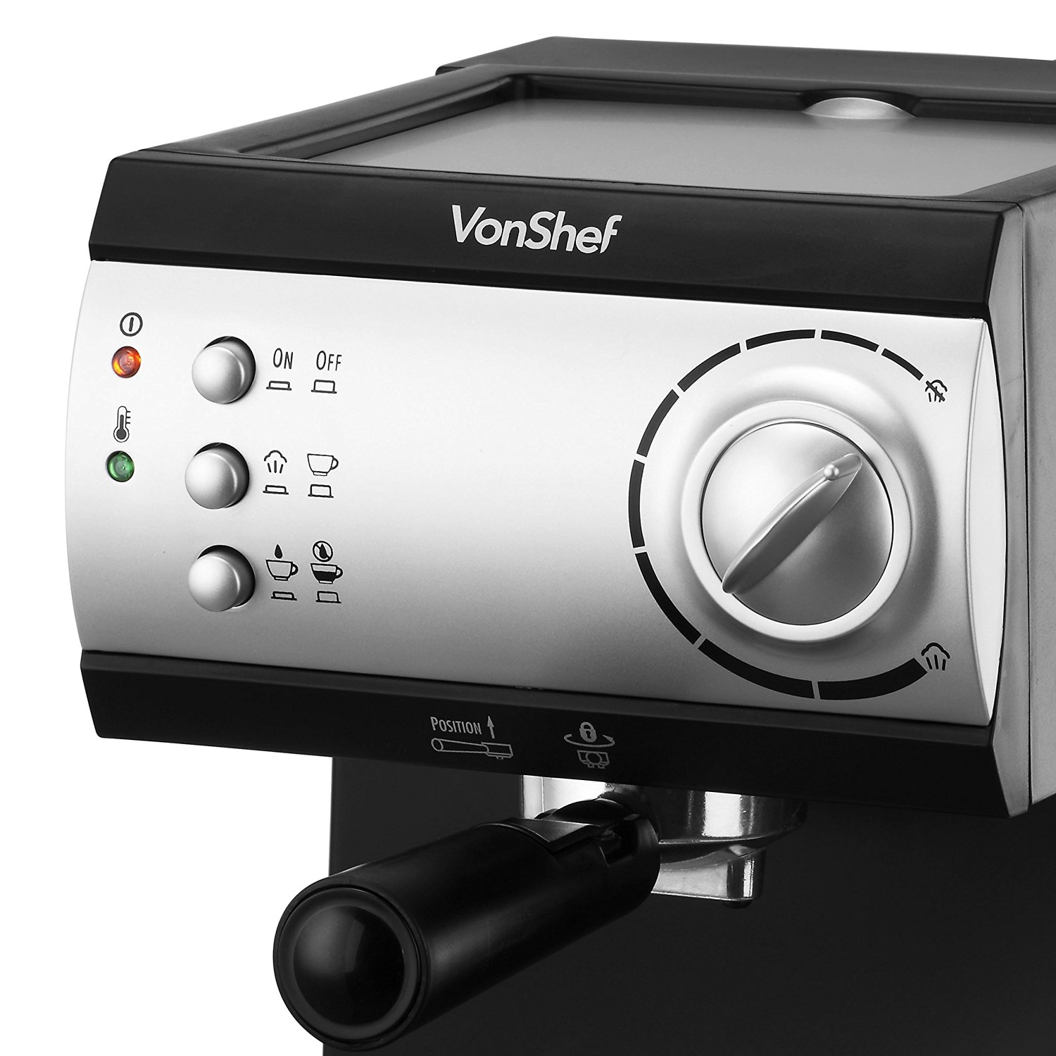 VonShef Electric 15 Bar Automatic Espresso and Cappuccino Coffee Maker ...