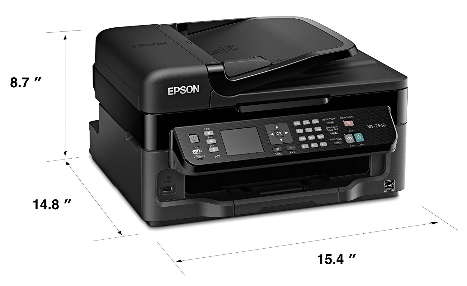 Epson Workforce Wf 2540 Wireless Color All In One Inkjet Printer With Scanner And Copier 4012