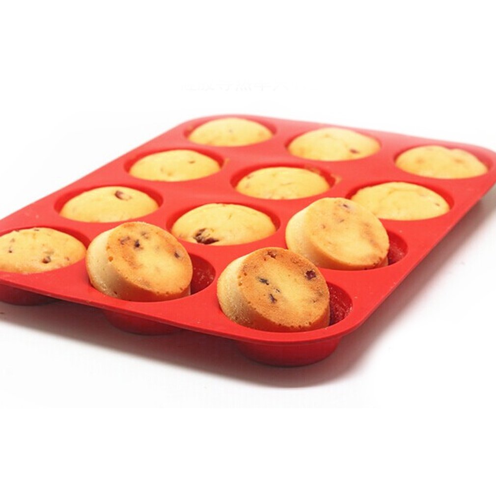 homga-silicone-muffin-pan-12-cup-muffin-trays-red-silicone-cupcake