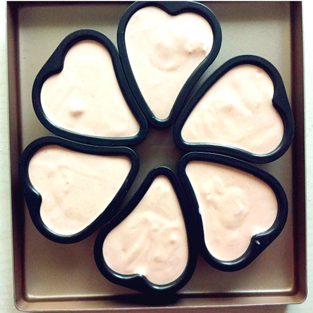 Richele 6 pack nonstick mini pie pans 2 inch heart shaped pan