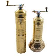 Manual Hand Grinder Mill SET for Turkish Greek Arabic Coffee Beans &amp; Spice Pepper Salt , Brass (Daddy &amp; Kid) N5