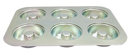 6 Cavaity Donut Aluminum Pan Cake Jelly Mold Bakeware Oven Muffin Tray Mould