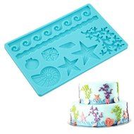 Fashionclubs Silicone Seashell Sea Life Chocolate/Fondant/Candy Baking Mold For Cake Decor