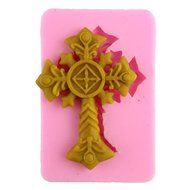 Mujiang 4-Capacity Cross Silicone Clay Fimo Sugarcraft Candy Fondant Molds N8
