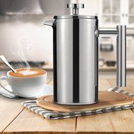 Amfocus French Coffee Press Espresso Maker, Stainless Steel Cafetiere, 350ml N20
