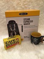 Bella Steam Espresso Maker,12 Oz Dishwasher and Microwave Safe Ceramic Mug and Cafe Bustelo Espresso Ground Coffee... N9