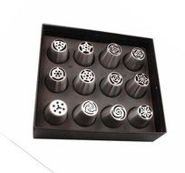 Bbshop 12 Piece Set Cake Decorating Tips Russian Decorating Tips Piping Pastry Tips Stainless Steel Professional... N6