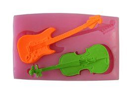 Anyana Guitar Silicone Fondant Mold Cake Decorating Pastry Gum Pastry Tool Kitchen Tool Sugar Paste Baking Mould...