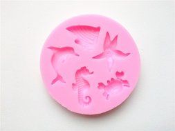 Wocuz W0197 Dolphin Marine Life Silicone Candy Fondant Chocolate Accessory Mold Cake Decoration