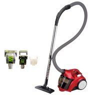 Ovente Bagless Cyclonic Vacuum Features Automatic Cord Rewind (Red) N4