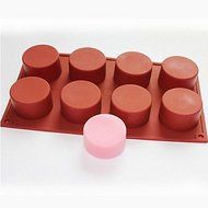 Y&amp;XL&amp;H 8 Cavity Silicone Round Cylinder Soap Diy Mold Cupcake Moulds(Random Color) N5