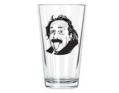 Corkology Albert Einstein Pint Glass, Clear