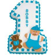 Wilton #1 Shaped Cake Pan Bundle of 5 Items: #1 Cake Pan, Decorating Tips and Decorating Bags