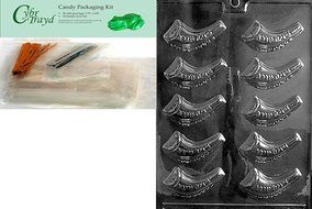 Cybrtrayd R030 Jewish Horn Chocolate Candy Mold with Exclusive Cybrtrayd Copyrighted Chocolate Molding Instructions...