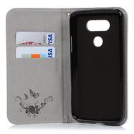 LG G5 Case,LG H868 Case - Wallet Folio Flip Magnetic Smart Closure Embossed Butterflies PU Leather Case with Stand... N13