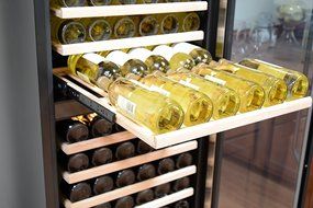 NewAir AWR-1600DB Premier Gold Series 160 Bottle Built-In WIne Cooler, StaInless Steel/Black N5