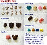Silicone Mold 2D Minnie Mouse (36mm) Fondant Candy Chocolate Cookie Soap Clay