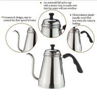 Meelio Stainless Steel Gooseneck Drip Pot ,1 liter (4 1/4 cup) Pour Over Coffee Drip Kettle,Works on Regular and... N6