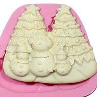 Y&amp;XL&amp;H Snowmen Christmas Trees Silicone Mould For Crafts Jewelry Chocolate Fondant PMC Resin Clay