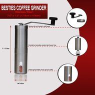Besties Hand Coffee Grinder With Ceramic Conical Burr Design, Slim Stainless Steel Aeropress Compatible, Convenient... N2