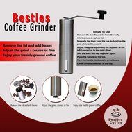 Besties Hand Coffee Grinder With Ceramic Conical Burr Design, Slim Stainless Steel Aeropress Compatible, Convenient... N3