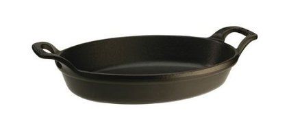 Staub Oval Roasting Dish - 9.5" x 6.75" - 1Qt - Black Matte
