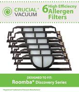 6 Roomba Discovery Filters, Part # 4910, Designed &amp; Engineered by Crucial Vacuum N3